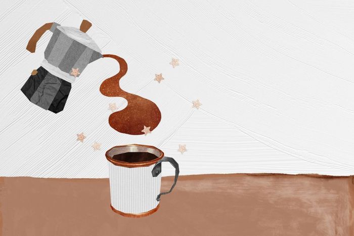 Moka pot pouring coffee background, | Premium Photo Illustration - rawpixel